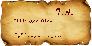 Tillinger Alex névjegykártya